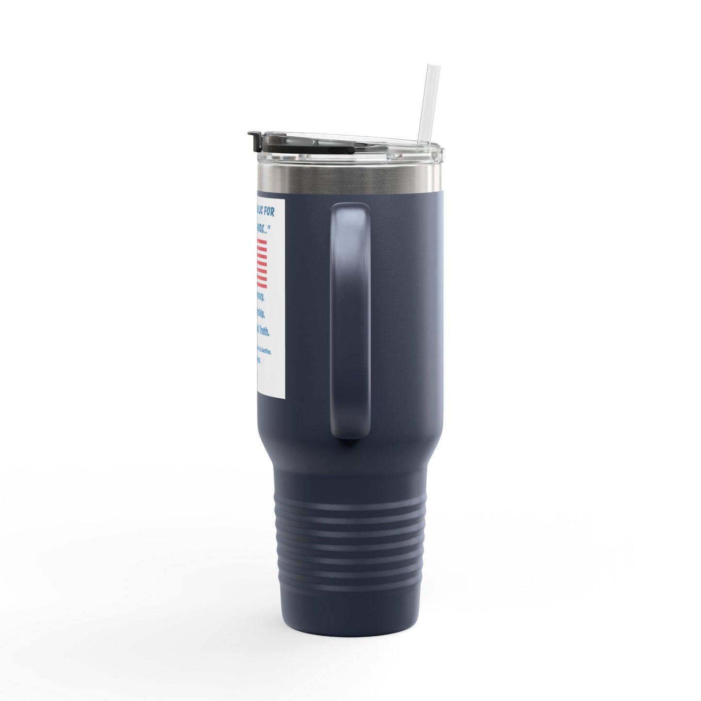 Patriotic Insulated Travel Mug, 40oz - Freedom Drinkware, Gift for Patriots & Conservatives, 4th of July, Election Day, Travel Enthusiasts