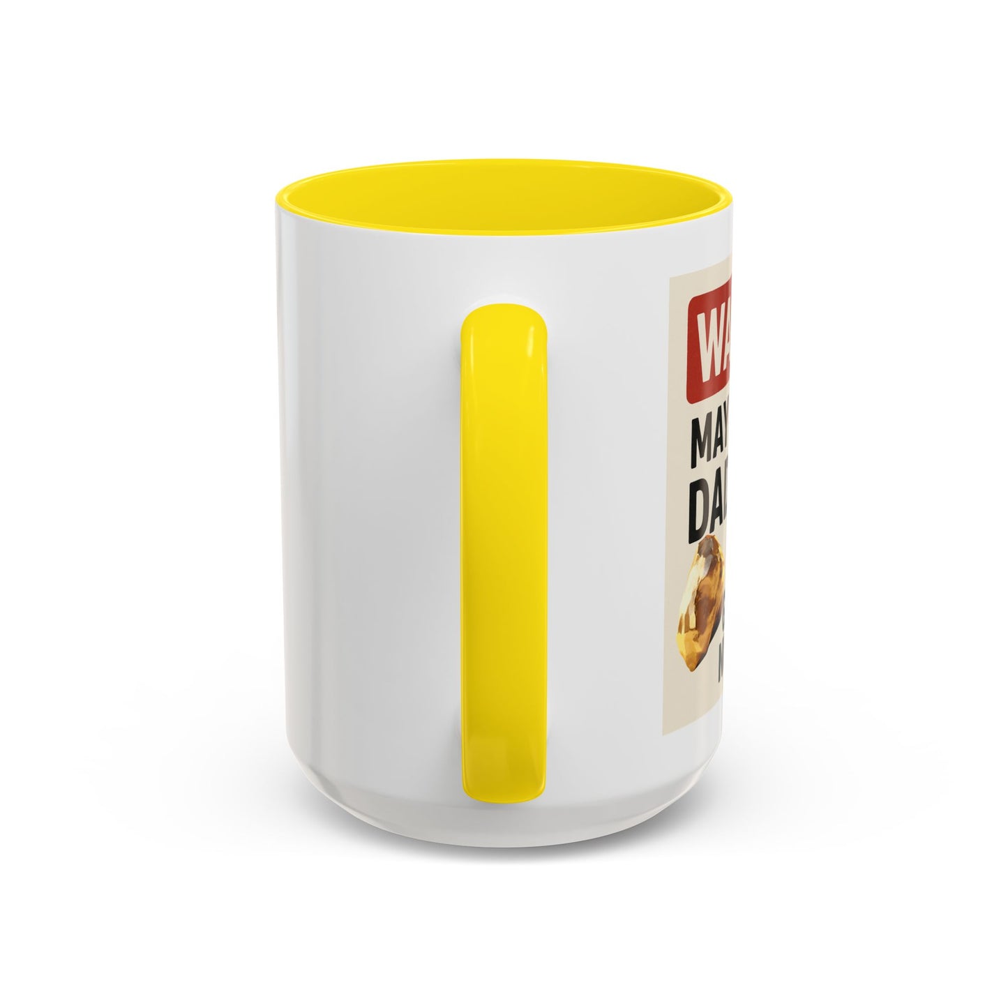 Warning: May Contain Dad Jokes & Golden Nuggets” – Accent Coffee Mug (11, 15oz) for Legendary Dads