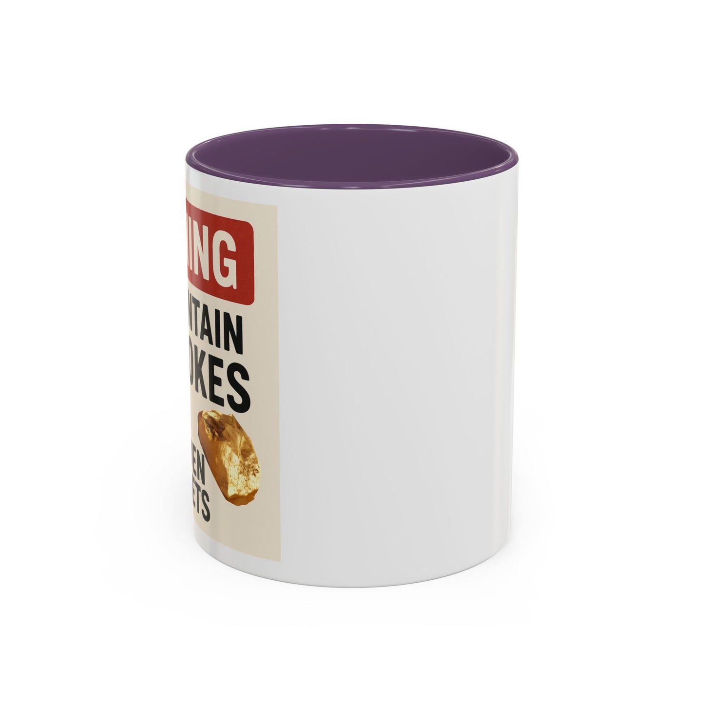 Warning: May Contain Dad Jokes & Golden Nuggets” – Accent Coffee Mug (11, 15oz) for Legendary Dads