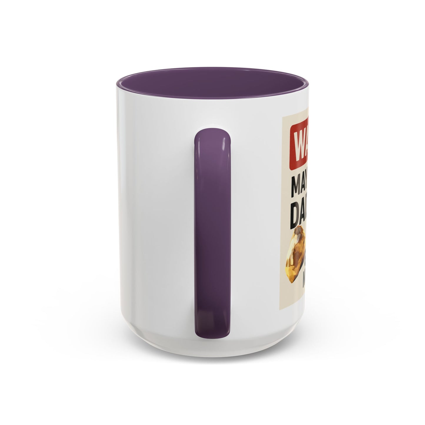 Warning: May Contain Dad Jokes & Golden Nuggets” – Accent Coffee Mug (11, 15oz) for Legendary Dads