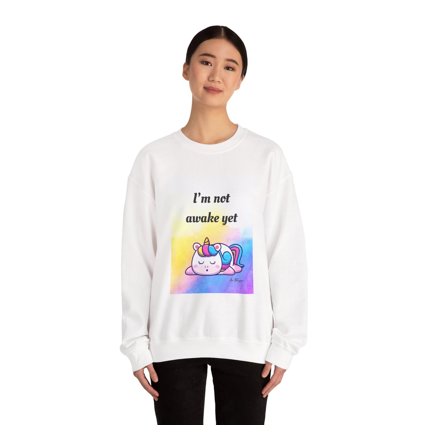 Not Awake Yet – Touched & Empowered Unicorn Edition - Cozy Crewneck