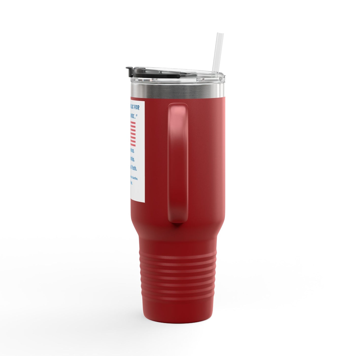 Patriotic Insulated Travel Mug, 40oz - Freedom Drinkware, Gift for Patriots & Conservatives, 4th of July, Election Day, Travel Enthusiasts
