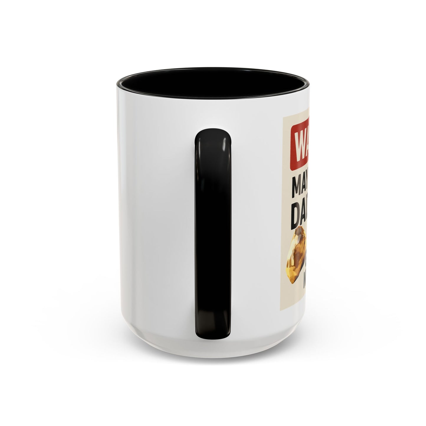 Warning: May Contain Dad Jokes & Golden Nuggets” – Accent Coffee Mug (11, 15oz) for Legendary Dads