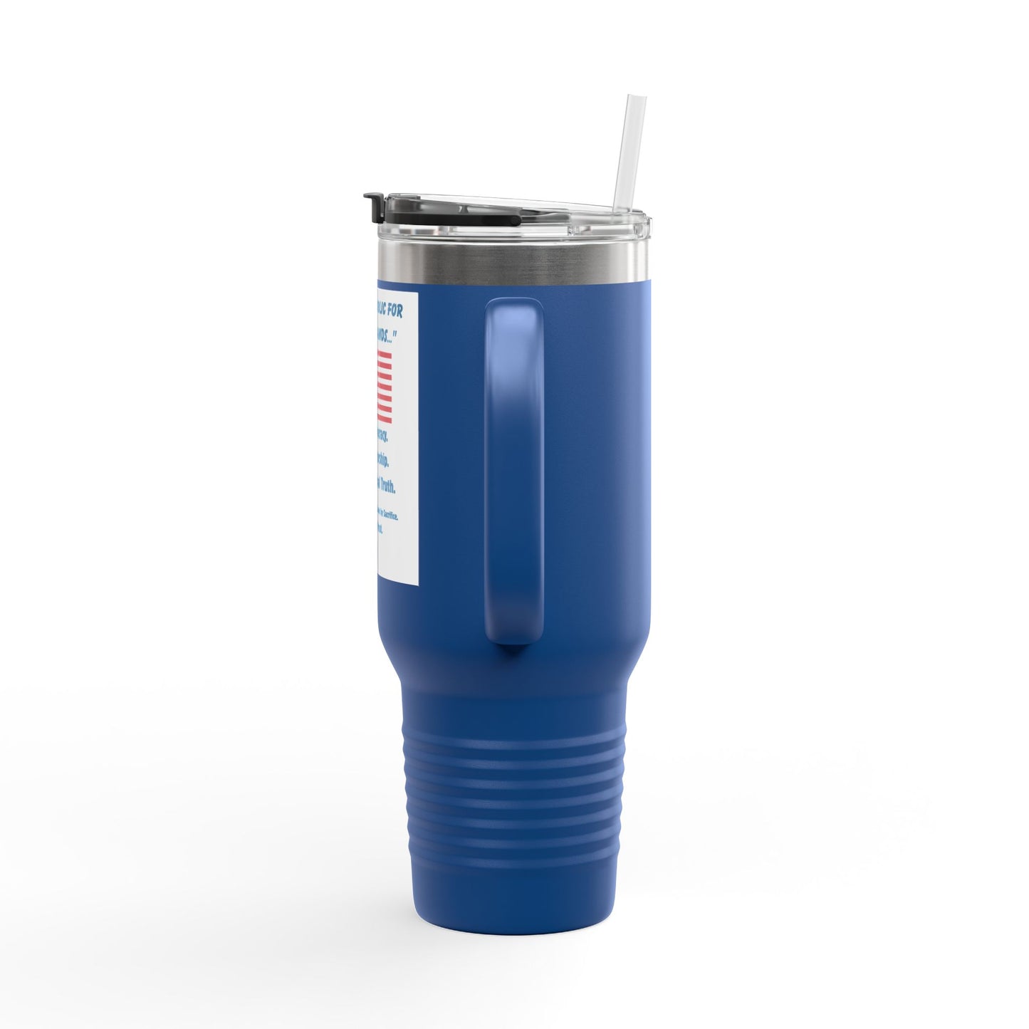 Patriotic Insulated Travel Mug, 40oz - Freedom Drinkware, Gift for Patriots & Conservatives, 4th of July, Election Day, Travel Enthusiasts