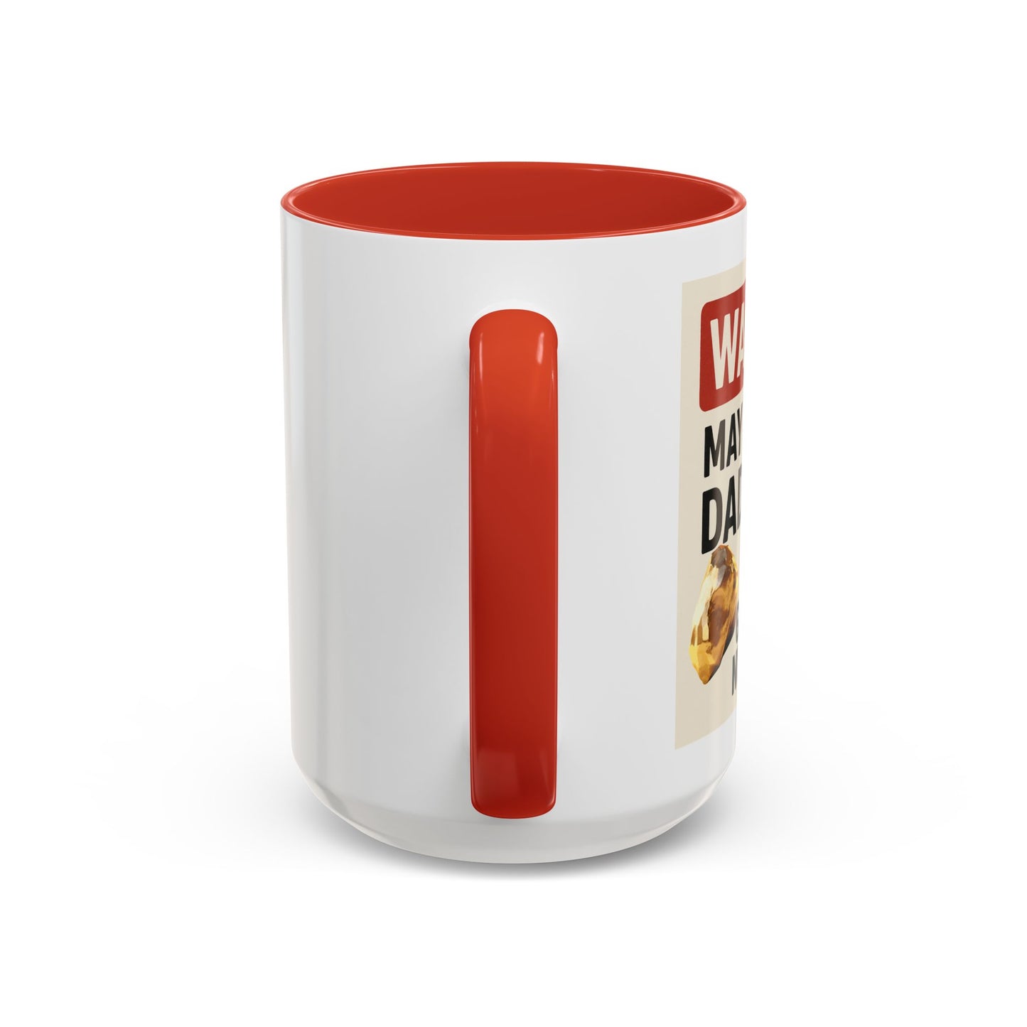 Warning: May Contain Dad Jokes & Golden Nuggets” – Accent Coffee Mug (11, 15oz) for Legendary Dads