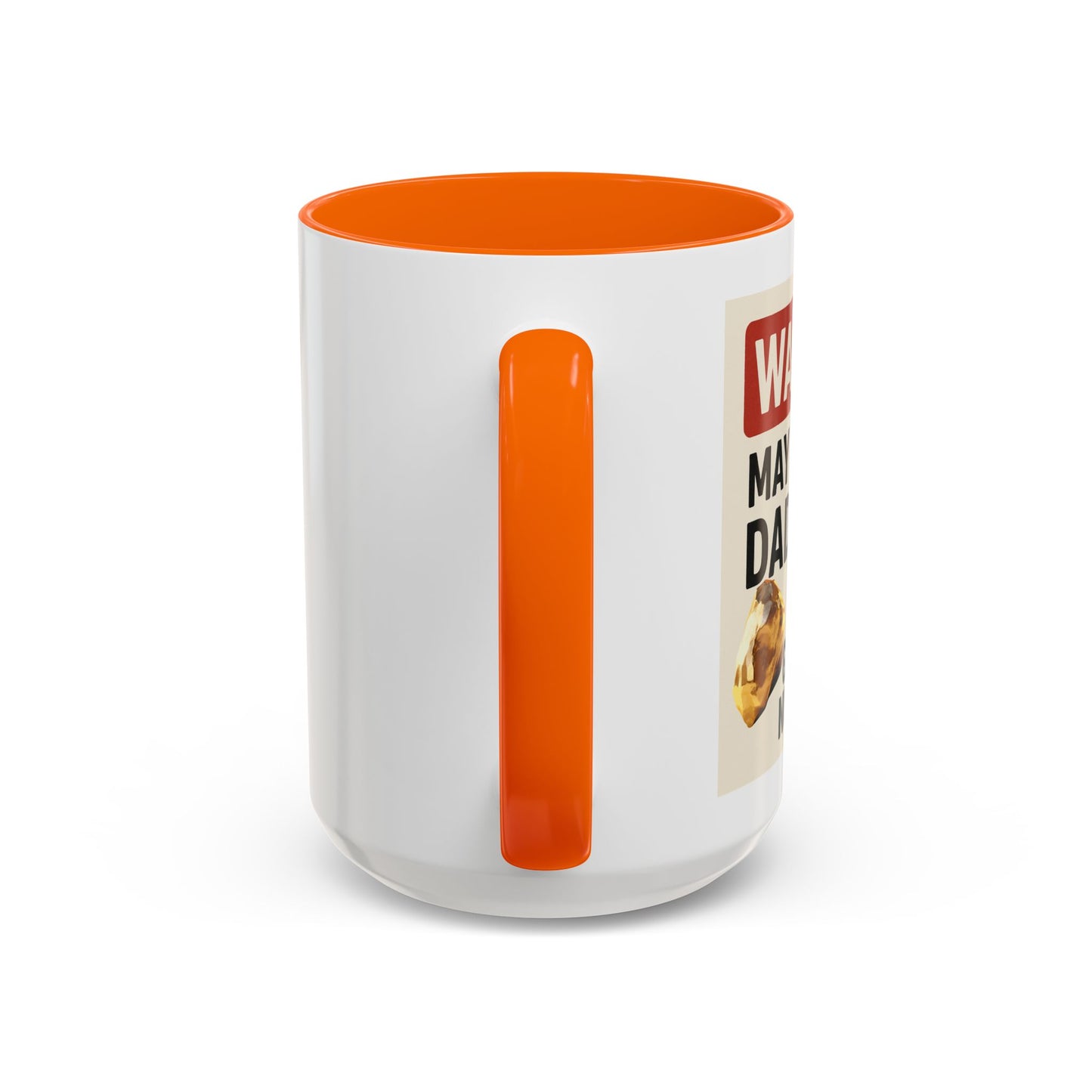 Warning: May Contain Dad Jokes & Golden Nuggets” – Accent Coffee Mug (11, 15oz) for Legendary Dads